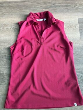 Lady Hagen Sleeveless Polo Tank - Raspberry Pink